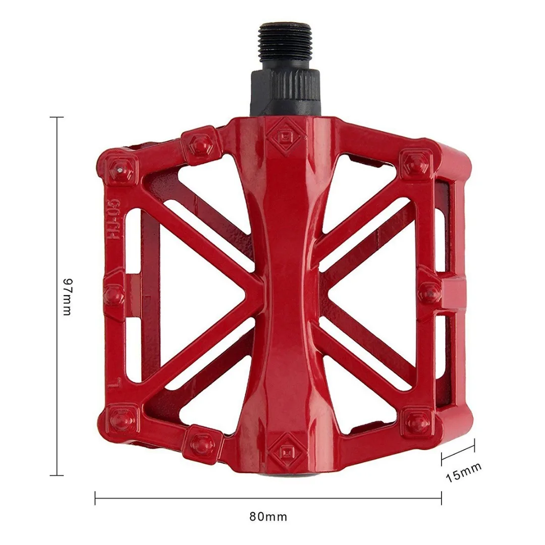 1Pair Bicycle Pedal Road Mountain Bike Bicycle Cycling Aluminum Alloy Flat Platform Pedals Portable Cycling Accessories 5 Colors