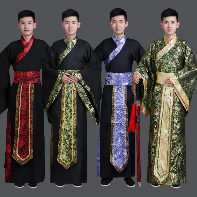

Ancient Chinese Costume Men Stage Performance Outfit for Dynasty Men Hanfu Costume Satin Robe Chinese Traditional Dress Men