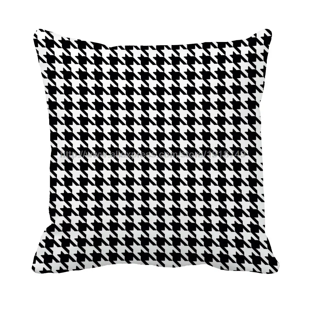 black and white Houndstooth printed decorative throw pillow case sofa