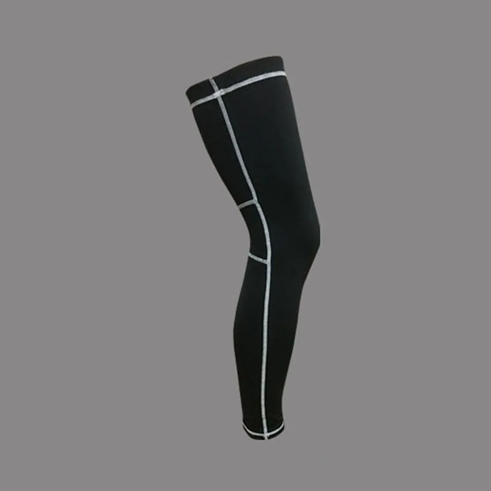 1 шт. Для мужчин Спорт Баскетбол штанины силиконовые противоскользящие длинные наколенники лайкра дышащий до колена Поддержка бандажа Pad протектор - Цвет: Black with White