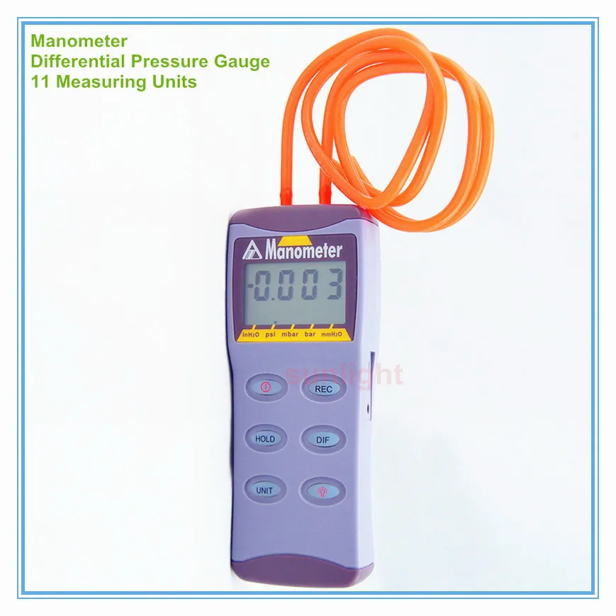 High Quality Digital Manometer Differential Pressure Meter with 11