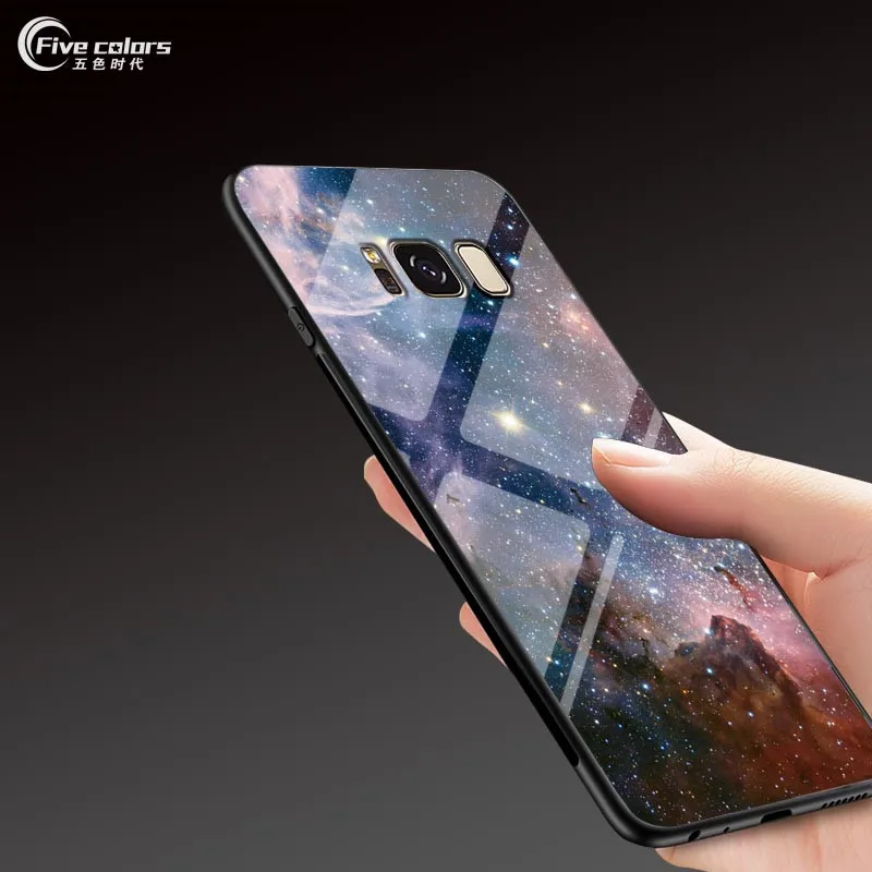 Marble For Samsung Galaxy S8 S9 Plus Back Cover Case Star Space Tempered Glass Phone Cases for S8+ S9+ Coque Fundas |