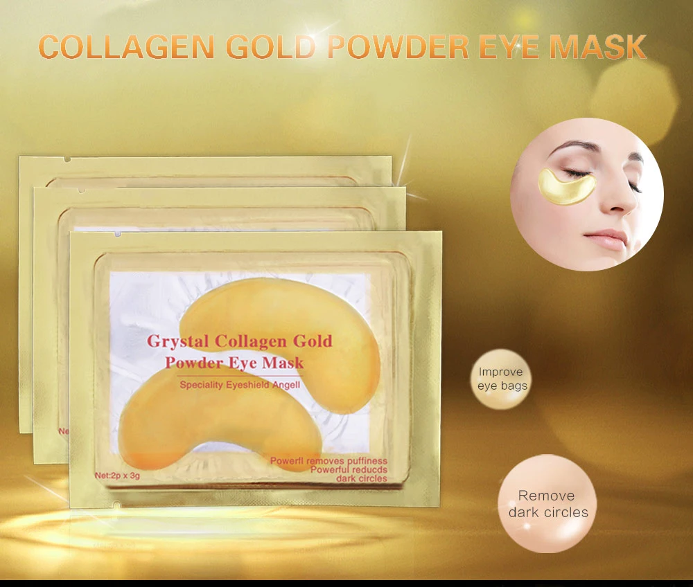 Ameizii 10 упаковок 24k Золотая маска для глаз натуральный кристалл коллаген патчи для глаз антивозрастной темный круг очищающая для лица Лечение Уход за кожей
