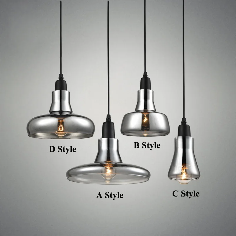 Modern Smoke Gray Glass Pendant Lights for Restaurant Special Disc Design Lamp lustres e pendentes sala jantar Lighting | Освещение
