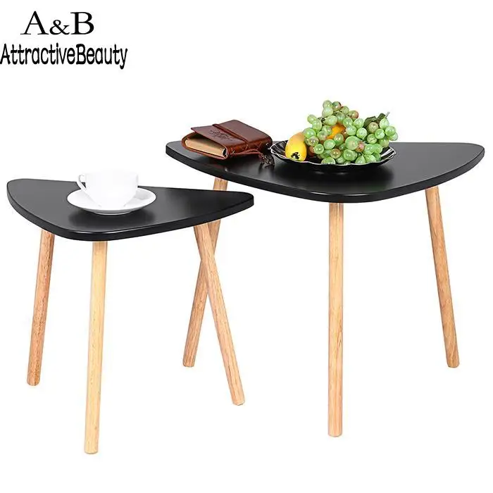 Coffee Simple Modern Wooden Triangle Shape New Table Living Room Furniture