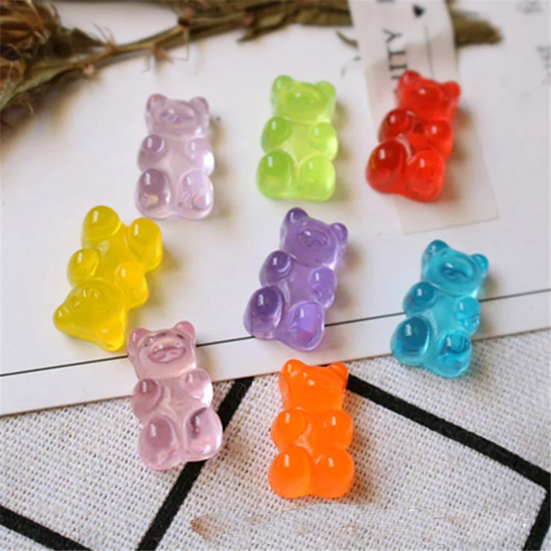 

Fashion Cute Diy Colorful Bears Charms for Women Earrings DIY Making Accessories Handmade Enamel Animal Charms Resin Lovely Gift