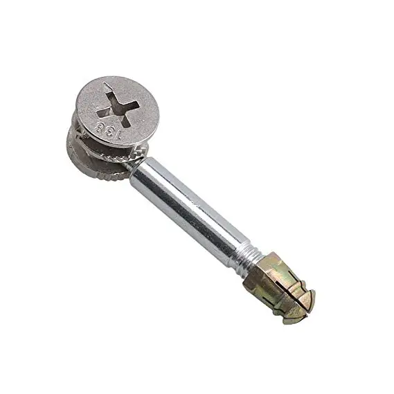 

40PCS Silver Zinc Alloy Furniture Cabinet Fixing Screws Locking Bolt Cam Nut Fitting Wood Dowels