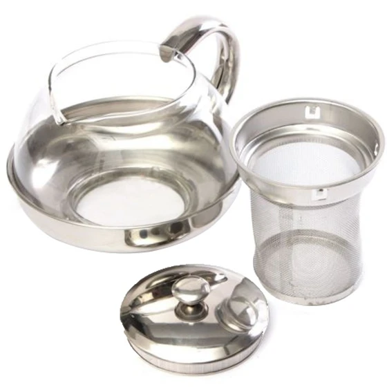 

High Quality 800ML Large Capacity Heat Resistant Clear Glass Teapot With Infuser Coffee Tea Leaf-free Tea Pot 1 PC