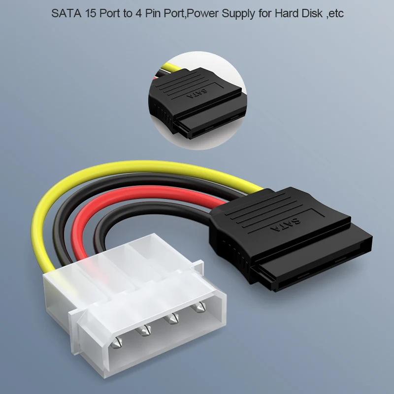 SAMZHE SATA силовой кабель 4 контактный IDE распределитель 0 2 м для жесткого диска SSD