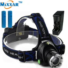 ZK45 Led Headlamp Cree XM-L T6 3800LM Flashlight Head Light Adjustable Focus Fishing Light For Camping 2*18650 Batteries Charger