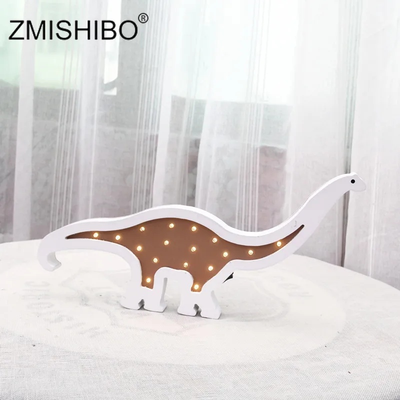 

ZMISHIBO Animal Night Lights Cute Rhinoceros Dinosaur Unicorn Elephant Wooden Wall Lamp Fixture Kids Bedroom Decor Boy Toy Gift