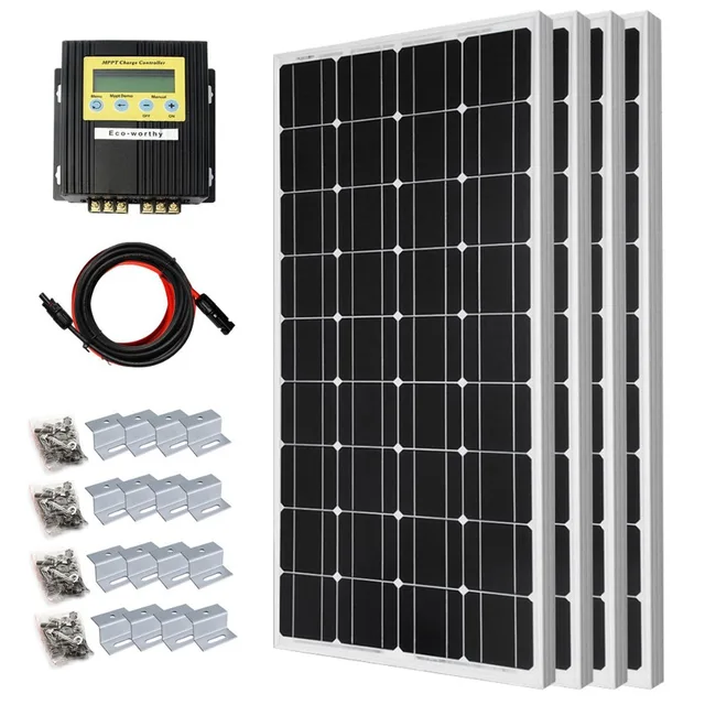 400 Watt Solar Premium Kit 4pcs 100 Watt 12 Volt Monocrystalline Solar