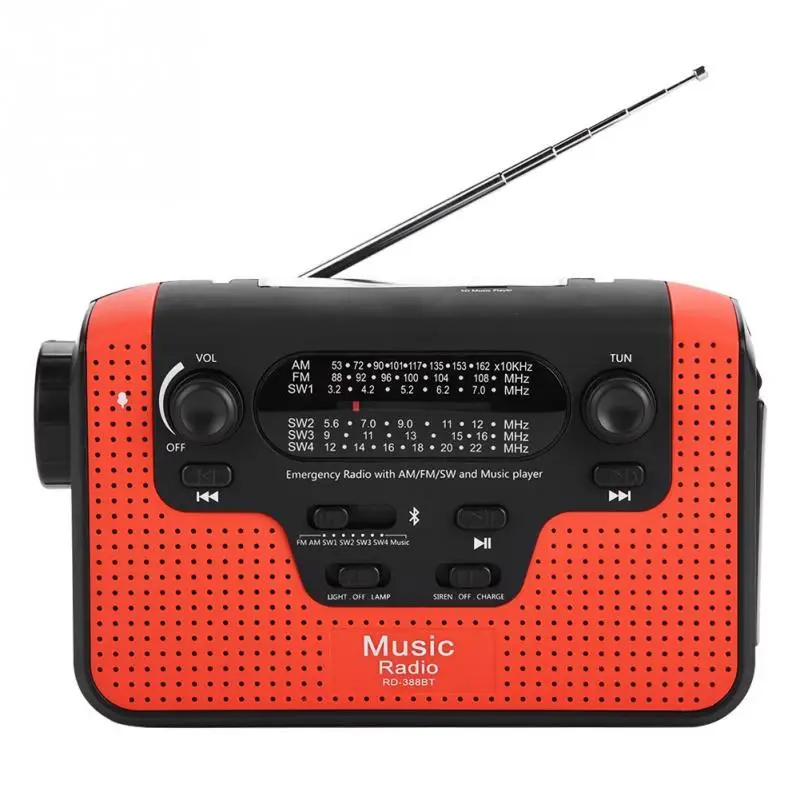 Vbestlife FM радио FM/AM/SW Солнечная Рукоятка TF Музыка Bluetooth громкой связи