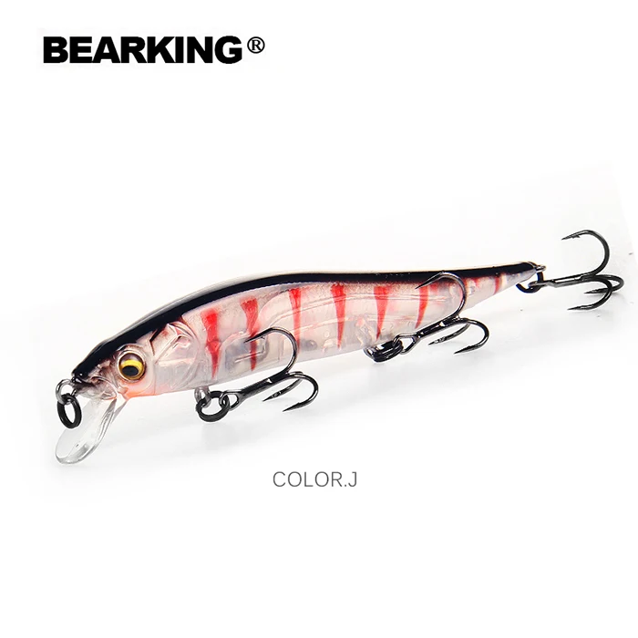 hot Bearking perfect action 12different colors fishing lures,98mm/10g, sp minnow 12 different colorful color,free shipping - Цвет: J