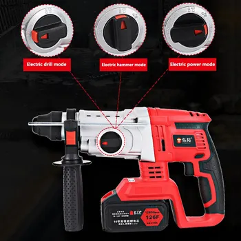 Buy 220V Electric Impact Drill Rotary Hammer Brushless Motor Cordless Hammer Electric Drill Power Tool Electric Pick Switch Freely