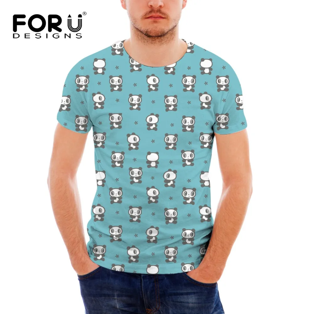 

FORUDESIGNS Cute Printing Animal Panda T Shirt Short Sleeve for Men Casual Slim Fit Tops Tee Unique Men Summer Tshirt Trend XXL
