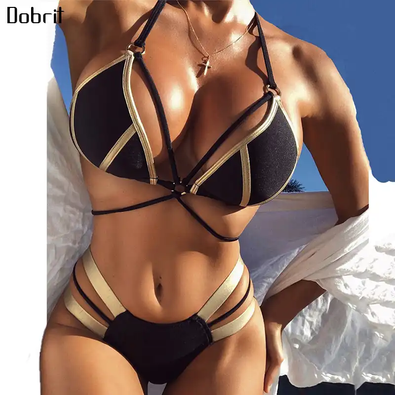 halter bikini push up