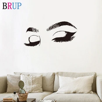 

Eyelashes Stickers Woman Make Up Wall Sticker Eye Eyebrow Wall Decal Lashes Extensions Beauty Shop Decor Brows Mural Beauty Gift