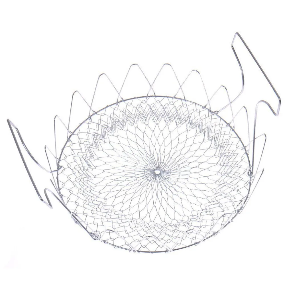 

Stainless Steel Foldable Steam Rinse Strain Chef Basket Colander Basket Strainer Kitchen Accessories Cooking Tools