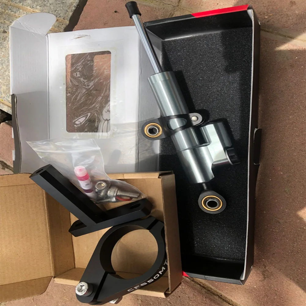 

CNC Aluminum Adjustable Motorcycles Steering Stabilize Damper Bracket Mount Kit For CFMOTO 650MT 650 MT