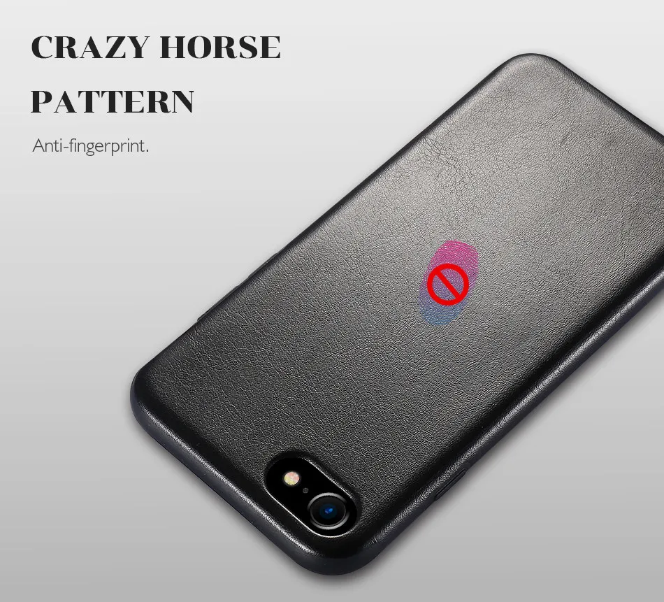 FLOVEME Deluxe PU Leather Case For iPhone 6 6S 7 7 Plus Cover Crazy Horse Pattern Smooth Touch Ultra Thin Cover For iPhone 6 7 (2)