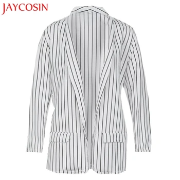 

JAYCOSIN Women Ladies Long Sleeve Striped Stylish Duster Jacket Coat Polyester z0801