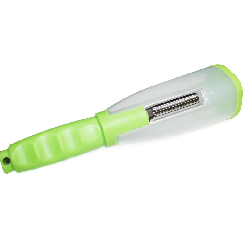 

PP Practical Fruit Vegetable Peeler Paring Apple Potato Vegetable Paring Knife With Peel holder Box Outdoor Peeling Collector