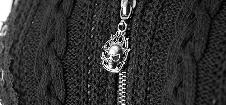 M-025 Punk Rave Black Korea Cardigan woman black Sweater