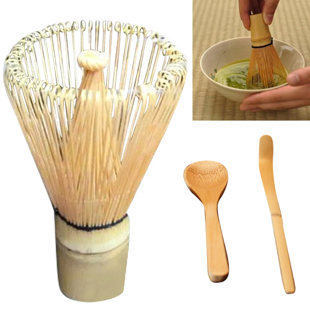 

Behokic Japanese Style Bamboo Tea Set Matcha Green Tea Powder Whisk Set Whisk Scoop Spoon Chasen Brush Tool Kitchen Gadget