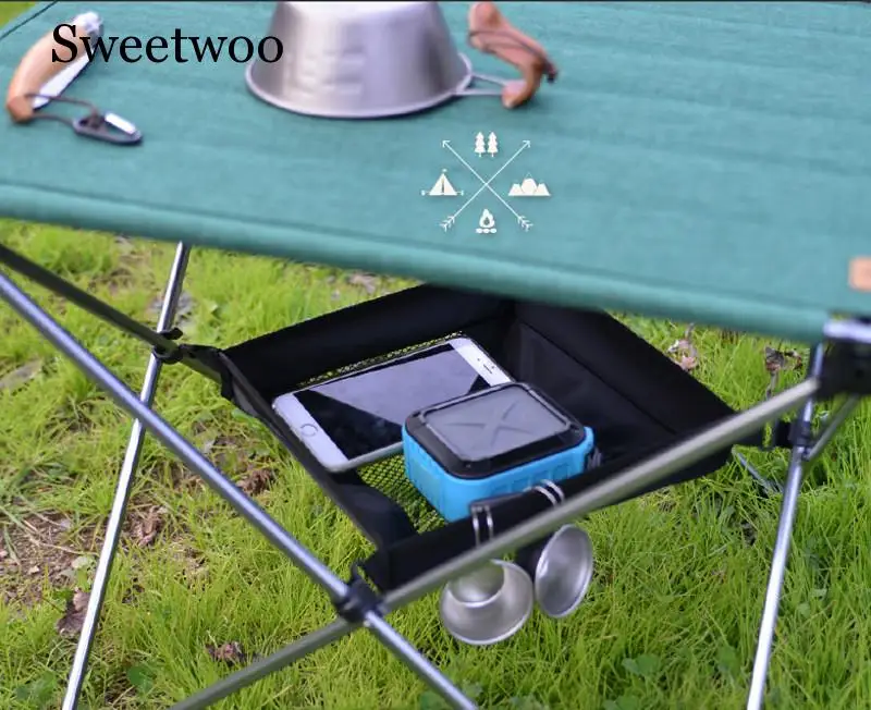 

Outdoor Folding Table Storage Hanging Basket Wild Rack Camping Bag Finishing Net