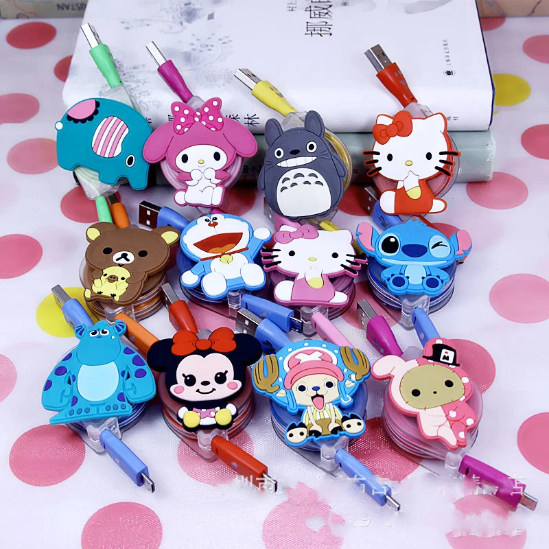 

Lighting Cartoon USB Charge Data Cable For Samsung Nokia HTC Xiaomi Charger V8 Data Wire Free Shipping