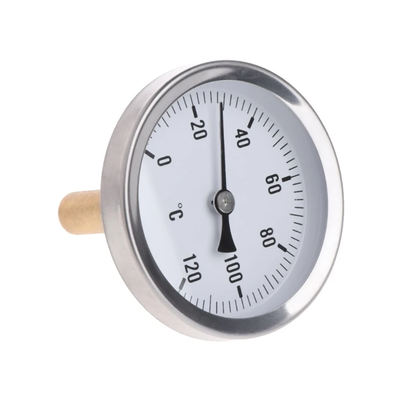 

63mm Dial Horizontal Thermometer Aluminum Temperature Gauge Meter Liquid Water L15