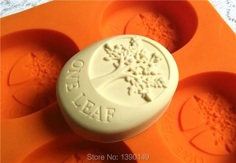Craft Art Silicone 3D Olive Tree Soap Mold DIY oval grooves DIY handmade soap mould  four lattices oval olive tree design