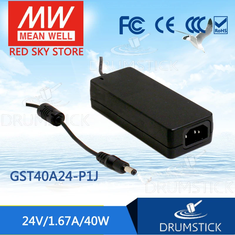 

MEAN WELL GST40A24-P1J 4V 1.67A meanwell GST40A 24V 45W AC-DC High Reliability Industrial Adaptor