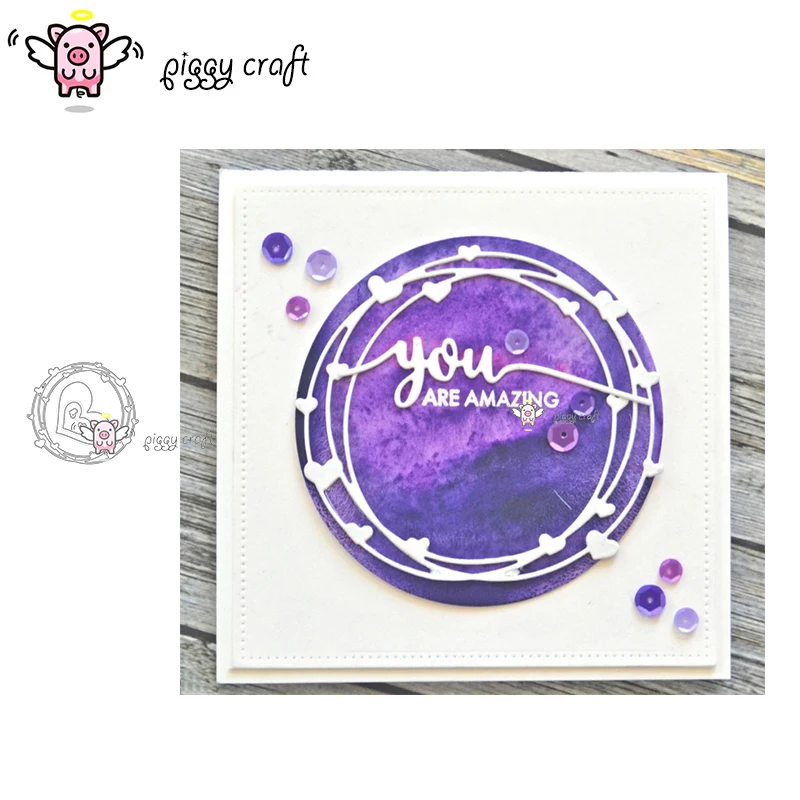 

Piggy Craft metal cutting dies cut die mold New 5Pcs Love circle ring Scrapbook paper craft knife mould blade punch stencils die