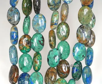 

Chrysocolla Gemstone Green Blue Flat Oval 14x10mm Loose Beads 7.5 inch Half Strand (90111803-210A)