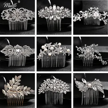 Miallo Elegant Wedding Hair Combs for Bride Crystal Rhinestones Pearls Women Hairpins Bridal Headpiece Hair Jewelry Accessories