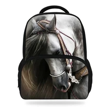 14 дюймов детская школьная сумка с животными для девочек-подростков, рюкзак с лошадью, книжные сумки для детей, мальчиков