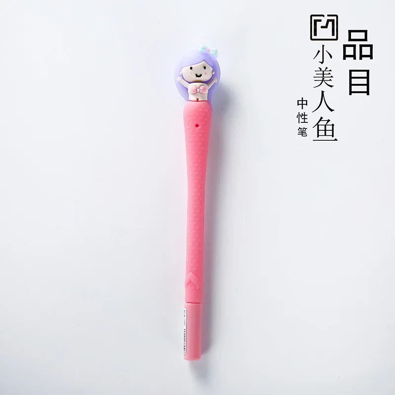 48 Pcs Canetas Gel Kawaii dos Desenhos Animados da Sereia Preto Colorido Gel-inkpens para Escrever Bonito dos Artigos de Papelaria Material Escolar Escritório 16 Canetas de gel