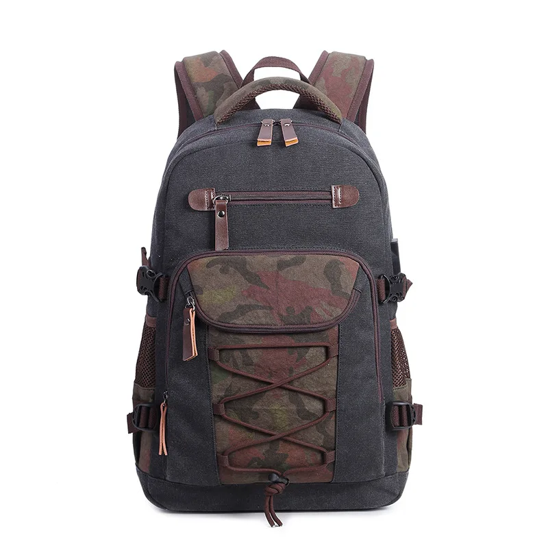 

vintage multifunction external USB charging backpacks men's travel backpack laptop bag wear-resisting canvas backpack casual bag