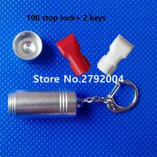 100pcs/lot Wholesale retail anti-theft double loop hook stop lock security display lock+2pcs magnetic detacher keys