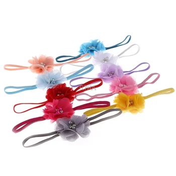 

New 10Pcs Cute Baby Kids Girls Flower Pearl Hair Band Rhinestone Headband Headdress