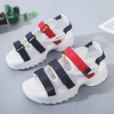 

2019 new outdoor sandals white fashion wear women's shoes breathable increased non-slip beach shoes 4.5-7 yards