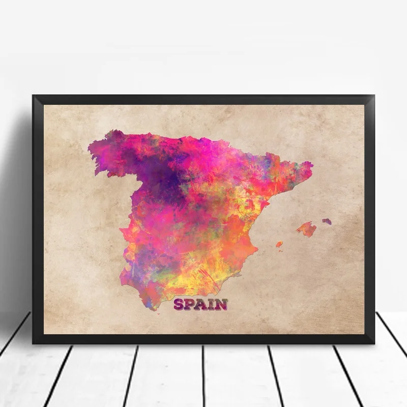 

Spain map Art Living Room Wall Art Picture Home Decor Canvas Painting 50x75cm