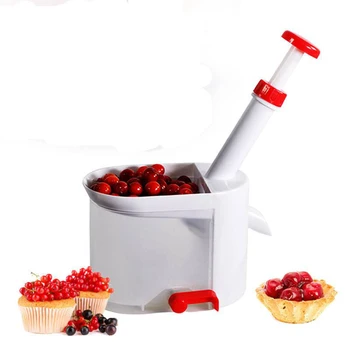 

Hoomall Cherry Pitter Seed Remover Machine Kitchen Accessories Gadgets Tool Fruit Nuclear Corer With Container for Kitchen