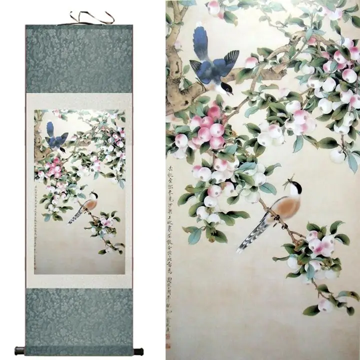 

Birds and flowers painting Chinese traditional art painting birds painting flower scroll art paintingsPrinted painting