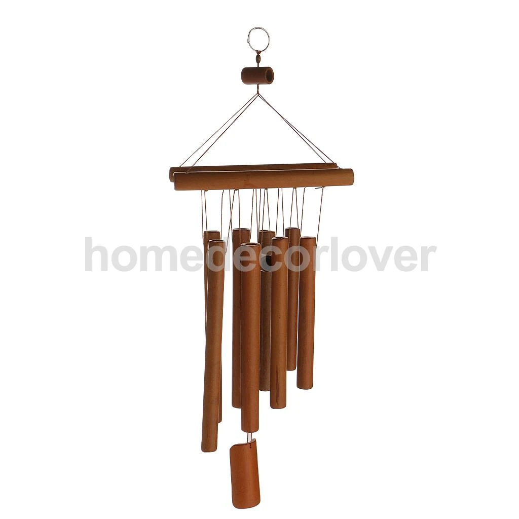 Wooden Metal 10 Tube Wind Chimes Mobile Windchime Church Bell Hanging Decor