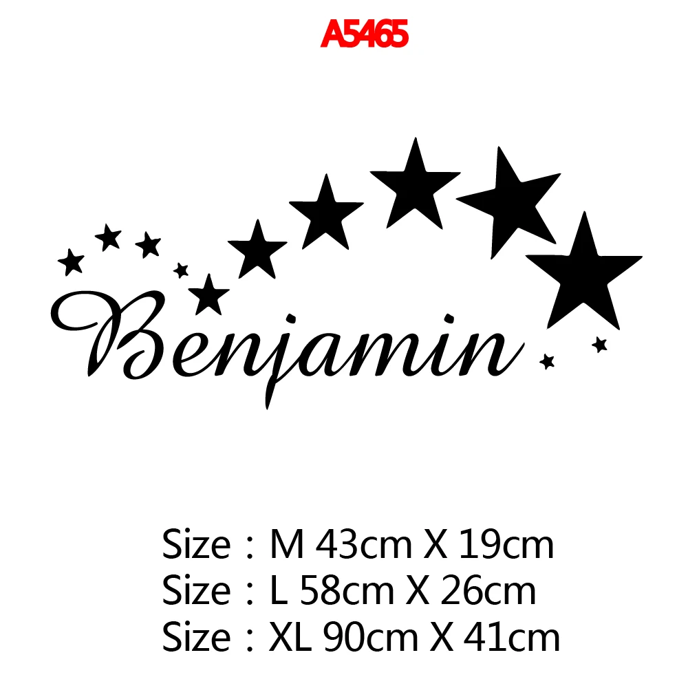 Custom Name Star Wall Stickers Personalized Creative vinyl Stickers Art Decals