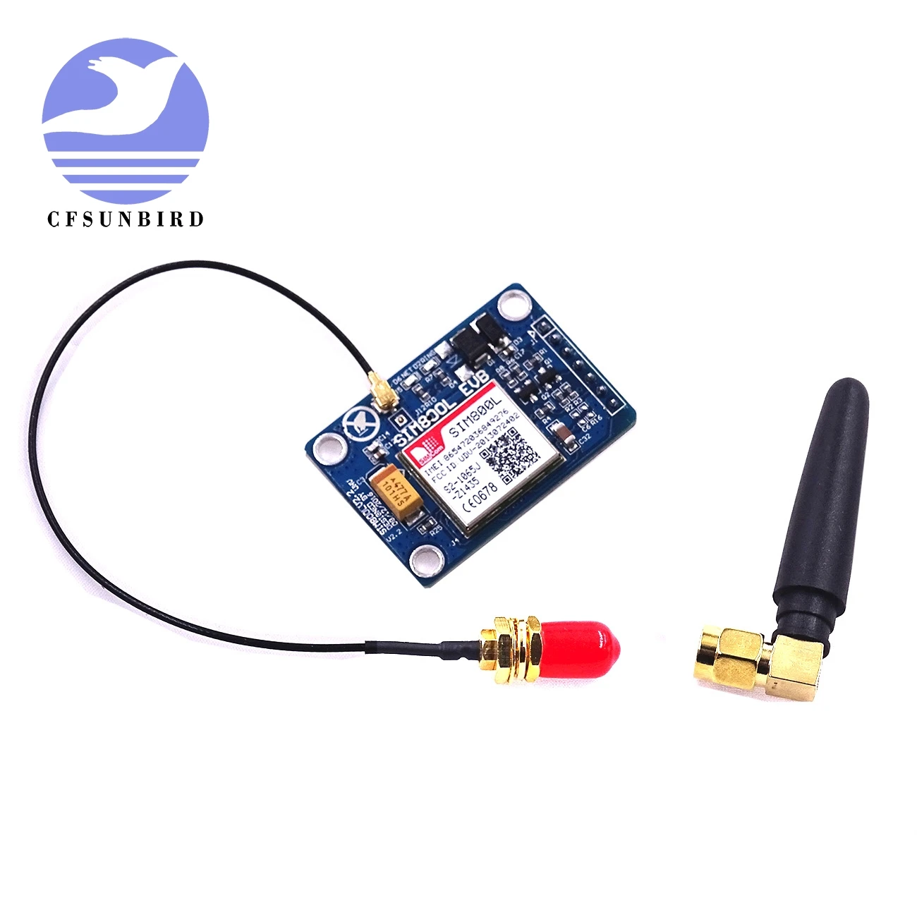

CFsunbird SIM800L V2.0 5V Wireless GSM GPRS MODULE Quad-Band W/ Antenna Cable Cap