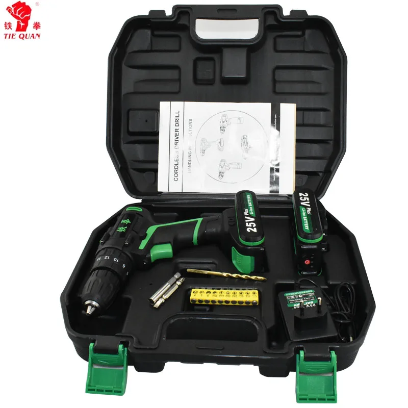 25V Electric Hammer Drill Cordless Drill Electric Screwdriver 2 Battery Impact Drill Home DIY Station Multifuctional Electric 25V Electric Hammer Drill Cordless Drill Electric Screwdriver 2 Battery Impact Drill Home DIY Station Multifuctional Electric